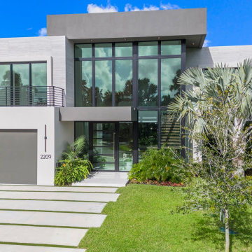 STAGGERED DESIGNER CONCRETE SLABS DRIVEWAY & FLOATING PORCH