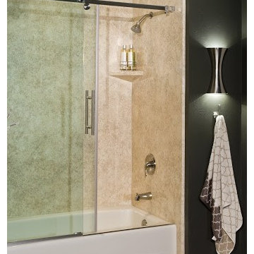 Contemporary Shower Doors with Unique Door Sliding System (Open Door)
