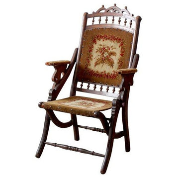 Consigned, Victorian Tapestry Upholstered Folding Chair