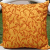 Orange Pillows 20"x20" Art Silk Bed Lounge Pillow, Floral, Citrus