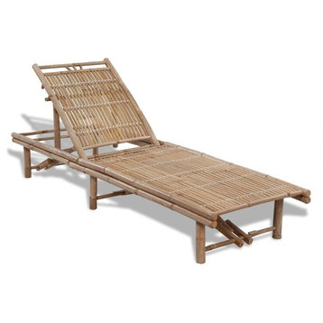 vidaXL Patio Lounge Chair Outdoor Chaise Lounge Chairs Folding Sunlounger Bamboo