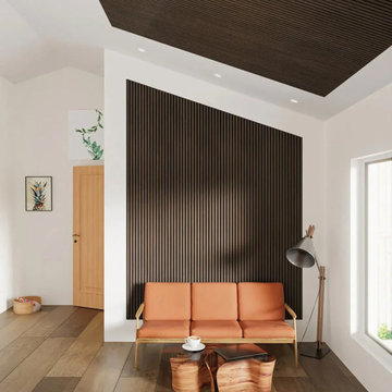3D Acoustic Slat Smoked Oak Wood Wall Panel - SoundPanel