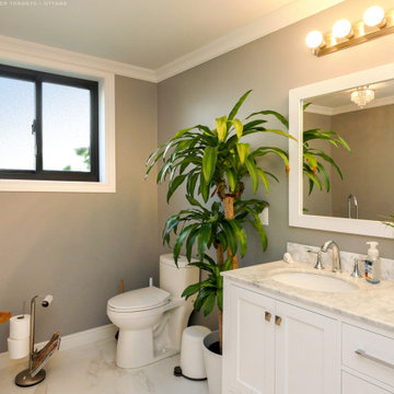 Black Window in Relaxing Spa-Like Bathroom - Renewal by Andersen Ontario