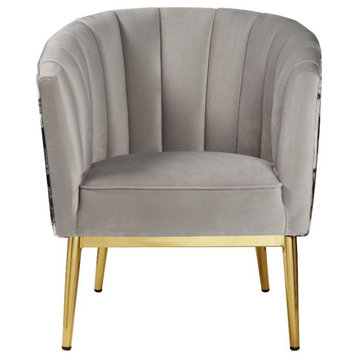 Accent Chair, Black Velvet/Gold