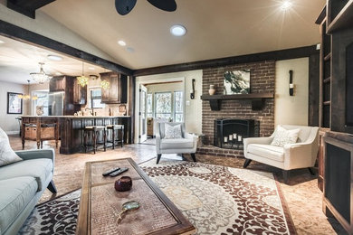 Trendy living room photo in Dallas