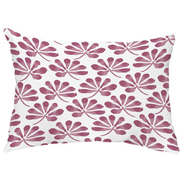 Ina 14"x20" Floral Decorative Outdoor Pillow, Purple