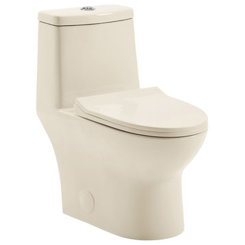 Ivy 1-Piece Toilet Dual Vortex Flush 1.1/1.6 gpf, Bisque