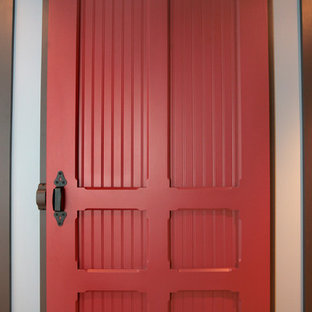 Example of a farmhouse home theater design in Bridgeport