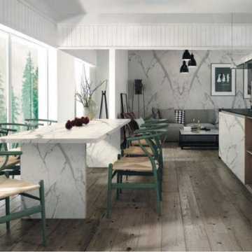 Cercan Tile Porcelain Tile Slab: Statuario Leonardo