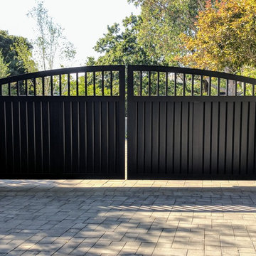 Automatic ornamental iron driveway gates