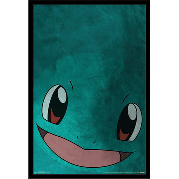Pokemon Squirtle Face Poster, Black Framed Version