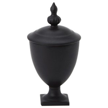 Colonial Williamsburg Black Mini Urn, Jar Flame Lid 7.5" Antique-Style Bottle