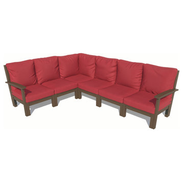 Bespoke 6-Piece Sectional Sofa Set, Firecracker Red/Weathered Acorn