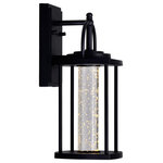 CWI Lighting - Greenwood LED Outdoor Black Wall Lantern - Give your outdoor space a playful glow by installing the Greenwood 14 inch Black LED Outdoor Wall Lantern. This  wall-mounted light source comes with a black metal and clear glass construction. It has an integrated LED light that's wet-rated so it can surely withstand exposure to water. The solid glass tube has a bubble-like effect for a dazzling light play.  Feel confident with your purchase and rest assured. This fixture comes with a three years warranty against manufacturers defects to give you peace of mind that your product will be in perfect condition.