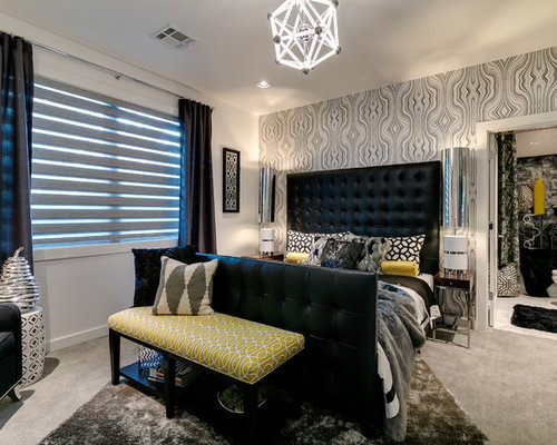 75 Black And Yellow Bedroom Design Ideas - Stylish Black And Yellow