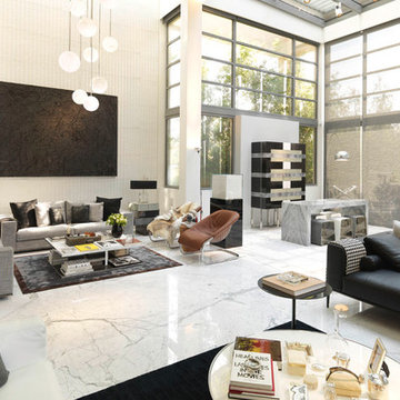 Interior marble coverings for living rooms | Penthouse by FNA & Partners