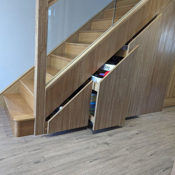 Plywood Bespoke Staircase with built in storage Oswestry