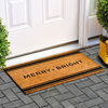 Calloway Mills French Stripe Merry and Bright Doormat, 24x48