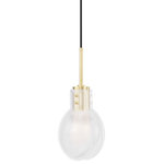 Mitzi by Hudson Valley Lighting - Jenna 1-Light Pendant, Aged Brass, Clear Glass - Features: