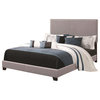 Benzara BM172151 Upholstered Cal King Bed, Gray