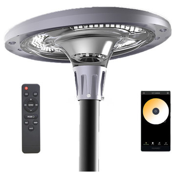Solar Powered RGB LED UFO-Round Light APP/Remote Control for Outdoor, 15