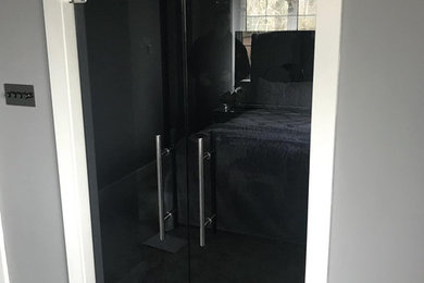 Frameless Glass Dressing Room Doors Installed