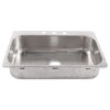 Angelico Stainless Steel 33" Single Bowl Drop-In Kitchen Sink with 3 Holes, Brushed Stainless Steel