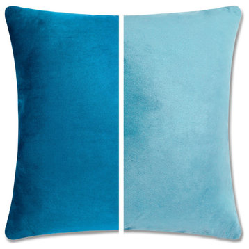 Reversible Cover Throw Pillow, 2 Piece, Rodeo Blue, 24x24, Memory Foam