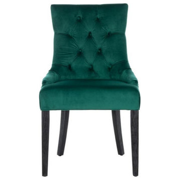 Spruce 19'' Tufted Ring Chair, Set of 2, Emerald/Espresso