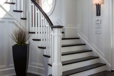 Inspiration for a transitional staircase remodel in Boston