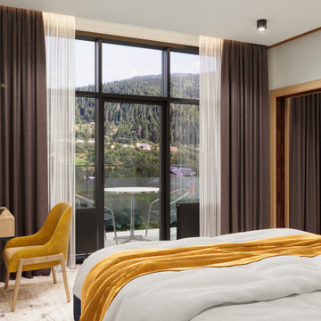 3D visualization of two-room apartments WOOD HOTEL RESORT & SPA
