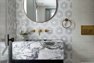 Trendy home design photo in New York
