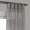 Strasbourg Dot Gray Patterned Linen Sheer Curtain Single Panel, 50W x 84L