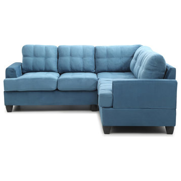 Passion Furniture Sandridge 2-Piece Sectional Sofa With Aqua Finish PF-G518B-SC