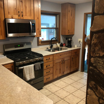 Craftsman Style Kitchen Remodel Done in Knotty Alder