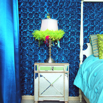 Girls Blue Ribbon Rose Room