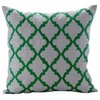 Green Throw Pillow Covers 16"x16" Cotton, Green Parade