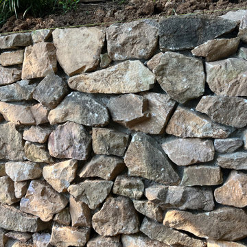 Large Bolder Granite Stone Retaining Wall in Chevy Chase MD