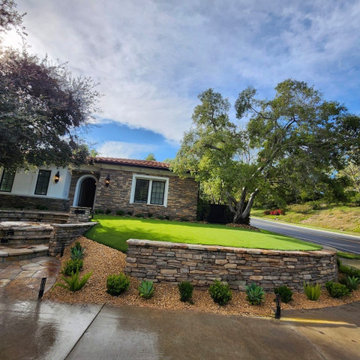 Calabasas Elevated Estate Curb Appeal with Custom Stone Retaining Wall