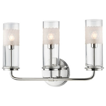 Wen2rth 3-Light, Wall Sconce, Polished Nickel