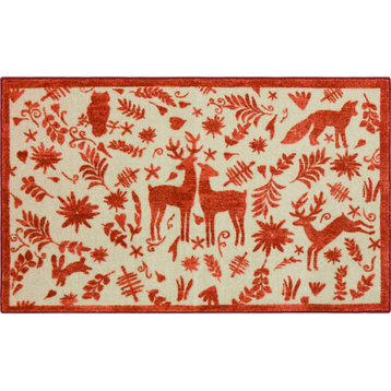 Mohawk Home Holiday Forest Red 2' 6" x 4' 2" Kitchen Mat