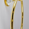 Towel Ring With Arabescato Marbel Accents, Lacquered Bronze