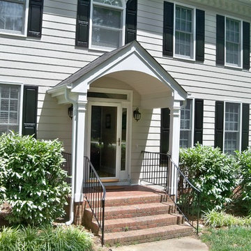 Front porch portico, fiiber cement siding replacement