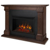 Real Flame Callaway 63" Wood Grand Electric Fireplace in Chestnut Oak