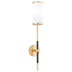 Corbett Lighting - Sage 1 Light Wall Sconce - Contrast detailing at the stem and shade takes this recognizable sconce silhouette to the next level. Simple in form yet large in scale, this commanding sconce is over three-feet tall. With a shape that works with any style and a versatile white, black and gold palette, Sage is a wise choice for entryways, hallways, bedside or fireside.