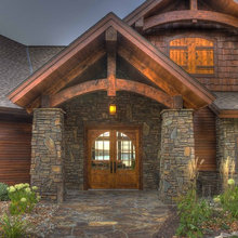 gabled front entrance