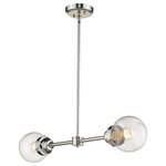 Acclaim Lighting - Portsmith 2-Light Polished Nickel Island Pendant - Retro Or Avant-Garde? Outreached Arms Of Polished Nickel Complemented By Clear Glass Glass Globes. A Simple Yet Bold Design.