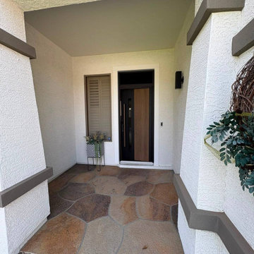 Dekton 0163 Venezia Noce - exterior aluminum door