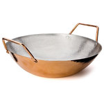 Amoretti Brothers - Copper Wok, Tin Lining - Turn the most humble dish into an elegant dining experience. Hand-hammered by talented artisans, this pan is hardworking and great looking, moving from your stovetop to oven and even tabletop with classic culinary appeal. The outside of gleaming copper reveals an interior lined with tin. When not in use, hang it by its curvy handle to show off your good taste