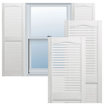 12"Wx80"H Mid-America Open Louver Cathedral Top Center Mullion Vinyl Shutters